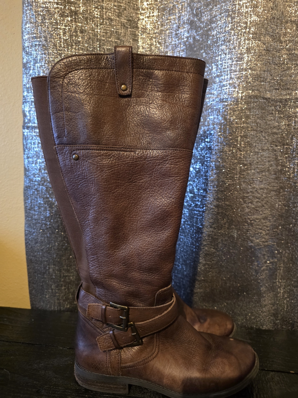 Mar Fisher Wide Calf Brown Leather Tall Riding Boots